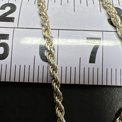 925 Sterling Silver Twist Rope Chain Bracelet 2.61g