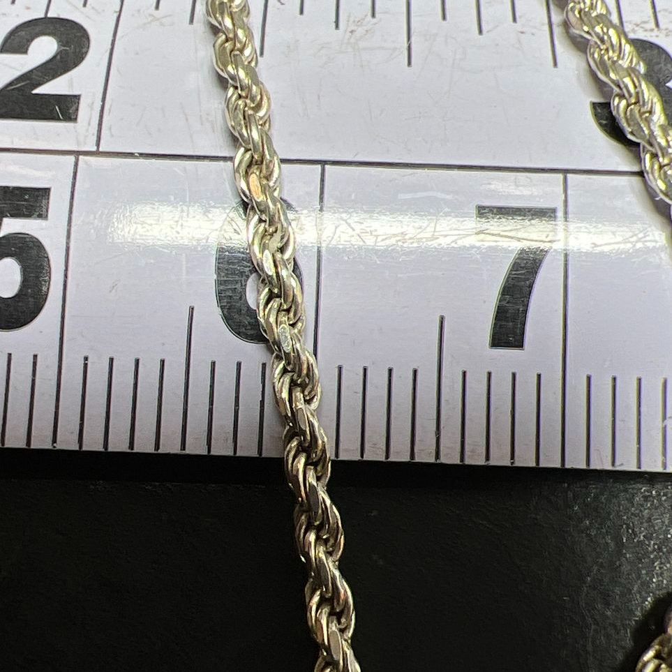 925 Sterling Silver Twist Rope Chain Bracelet 2.61g