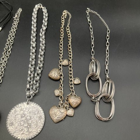 Chico's 1946 Fashion Jewelry Lot of 7 Necklaces Statement Tassel Heart Floral