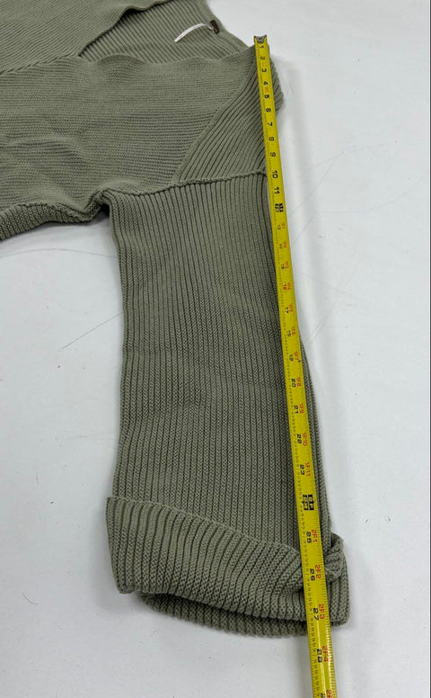 Free People Women's Sage Green Easy Street Tunic Ribbed Knit Sweater Size L