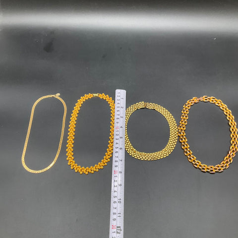 Vintage Gold Tone Jewelry Lot of 4 Necklaces Park Lane Tonic Textured Mesh