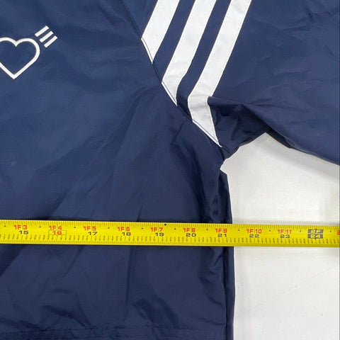 Adidas Human Made Men's Reversible Windbreaker Jacket Navy Silver Hooded Sz S