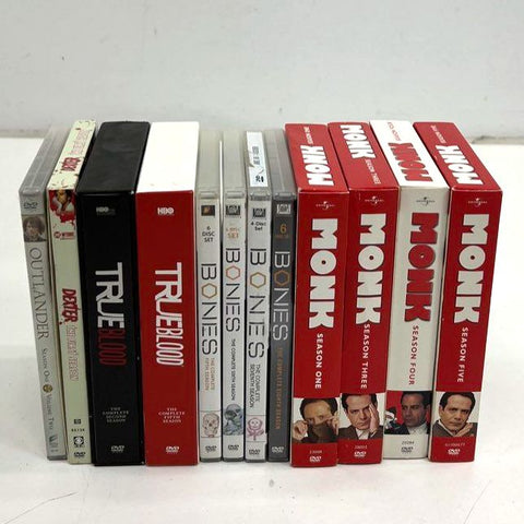 TV Series DVD Lot - 11 Sets Monk Bones True Blood Dexter Outlander