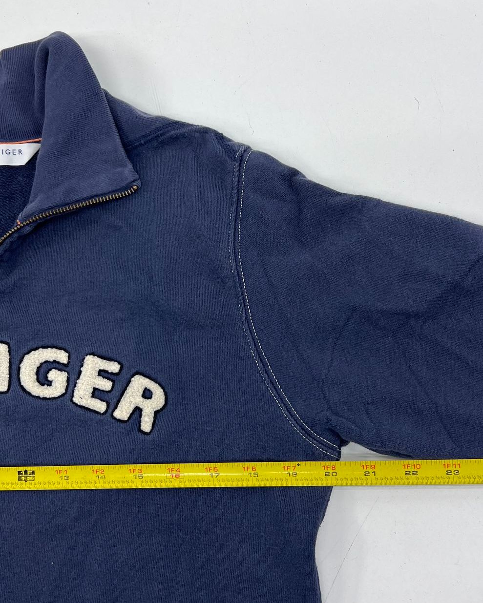 Vintage Y2K Tommy Hilfiger Jeans Blue Spellout Full Zip Mock Neck Jacket Men's L