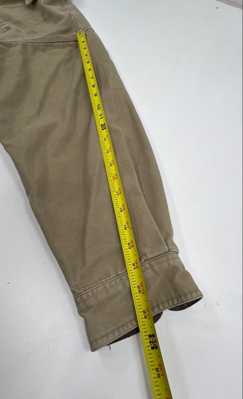 Carhartt Men's Tan Flannel Lined Canvas Shirt Jacket Workwear Size XL