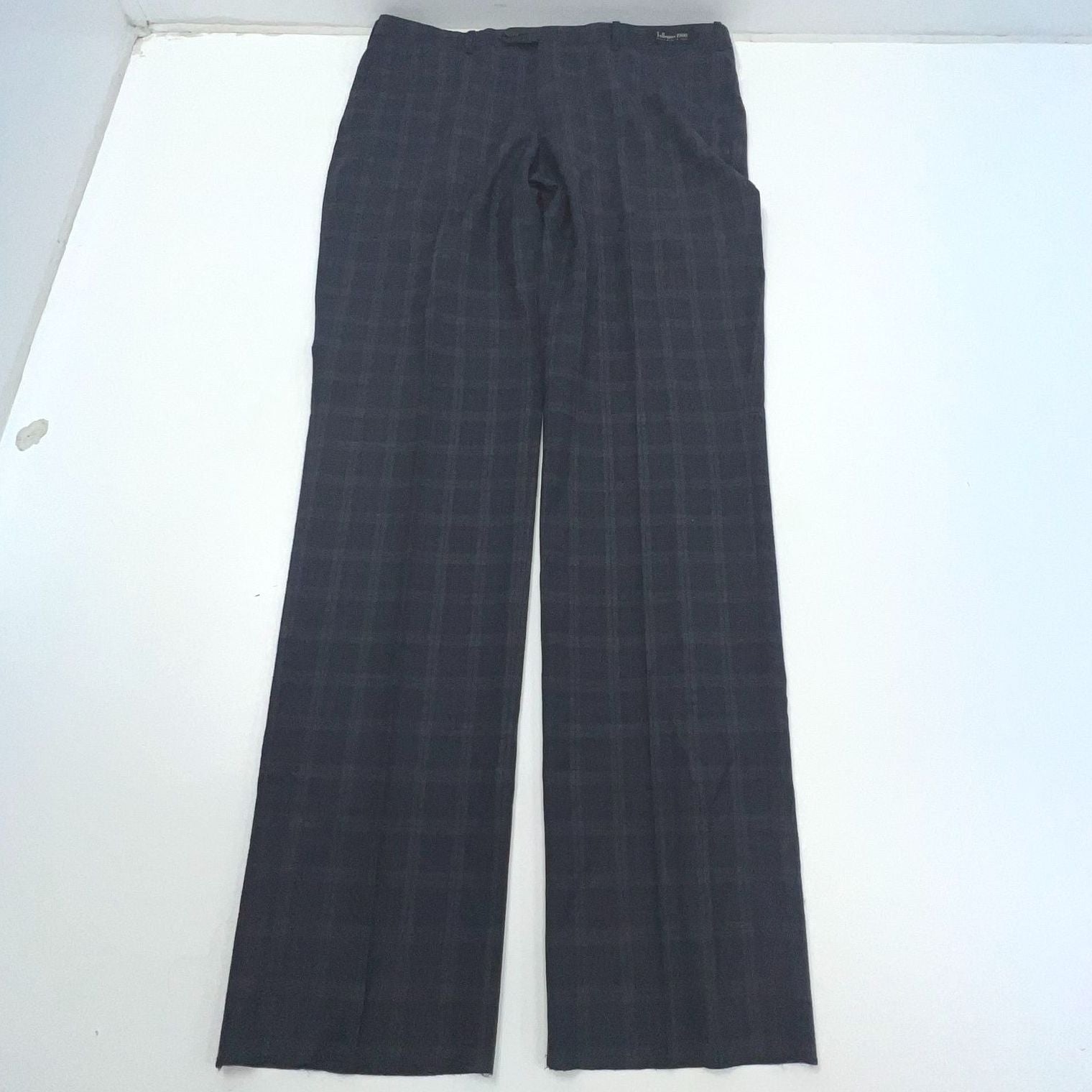NWT Bullock & Jones Cade Blue Wool Plaid Slacks Pants - Size 38R Tollegno 1900