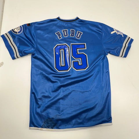 Vintage Y2K FUBU Men's Southside 05 Blue Baseball Jersey Embroidered Size L