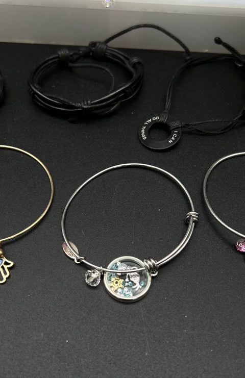 Disney Alex and Ani Style Beaded Bangle Costume Jewelry Lot of 30