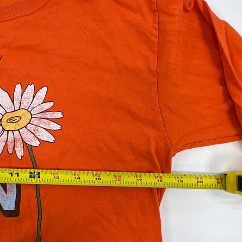 COIN The Band Orange Long Sleeve T-Shirt Butterfly Daisy Graphic Gildan Sz M