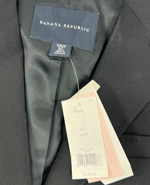 Banana Republic NWT Black Classic Fit Two-Button Suit Jacket Blazer Women's 8P