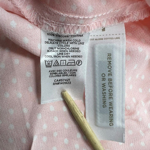 Loft NWT Pink Polka Dot Ruffle Strap Side Slit Midi Dress Sz 10P