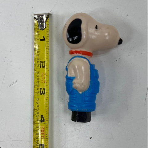 Vintage Snoopy Peanuts Toy Lot 5pc Squeaker Figure Funstraws 1970s 80s UFS