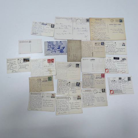 Lot of Vintage Postcards Ephemera Written Posted Mid Century US International