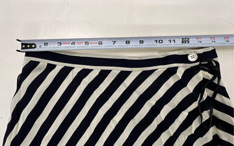 Lauren Ralph Lauren Women's Navy White Striped Chevron Maxi Skirt Sz 10 NWT