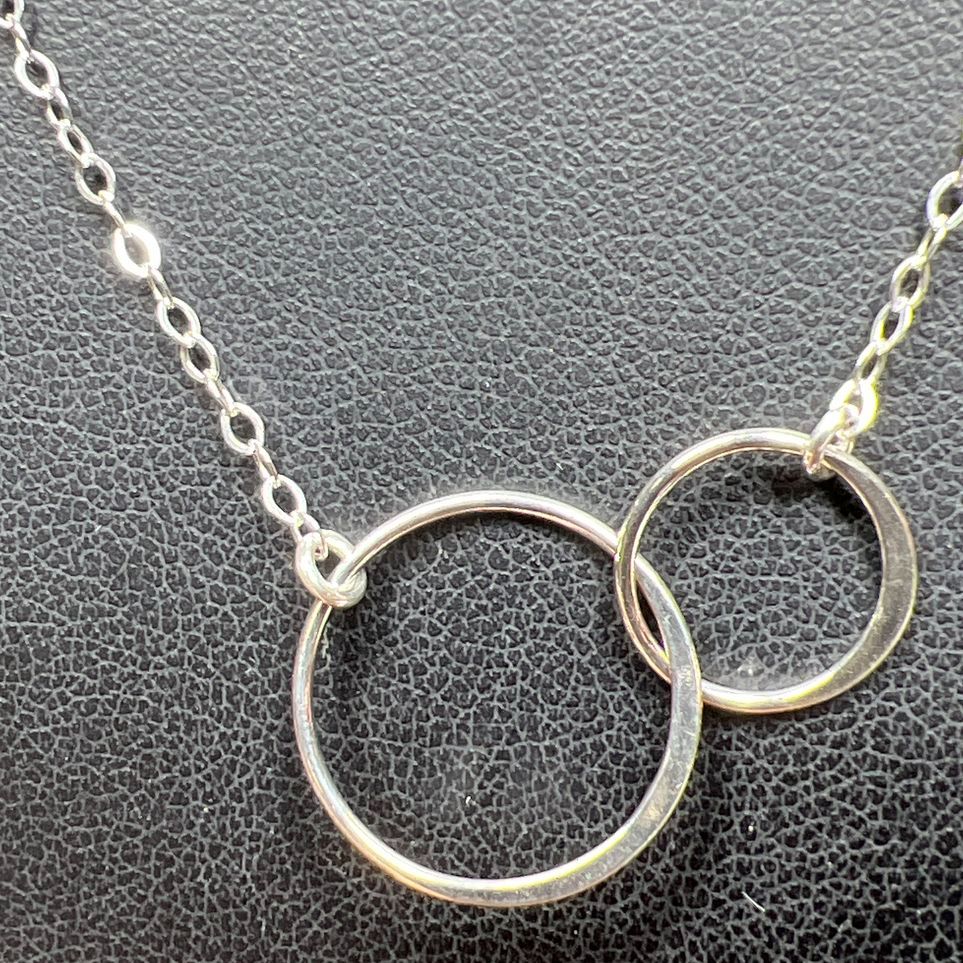 925 Sterling Silver Circles Link Chain Necklace 2.38g