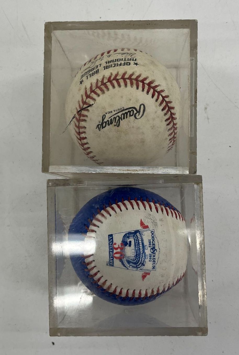Rawlings Autographed Baseball & Dodger Stadium 30th Anniv Ball Lot Unauthentic