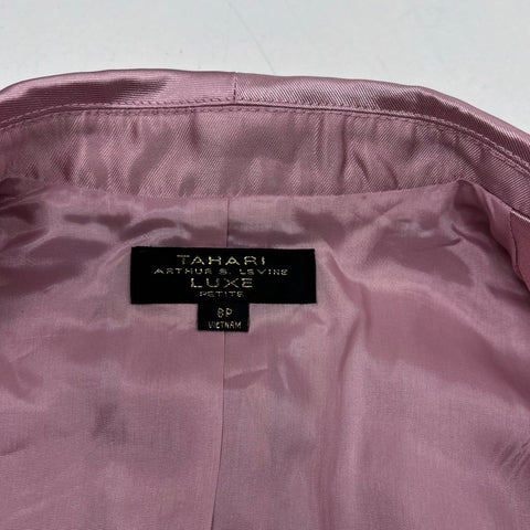 Tahari Luxe Women's Pink Amour Brianna Shawl Lapel Jacket Blazer NWT Sz 8P