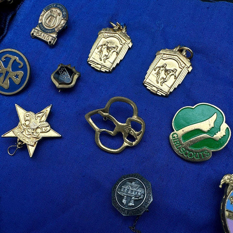 Vintage Pin Lot Boy Scouts Girl Scouts Camp Fire Girls Enamel Lapel Pins