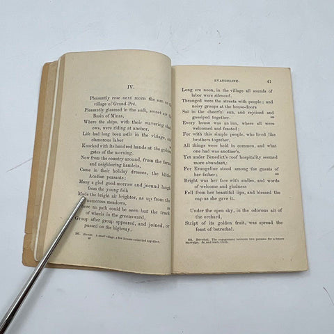 Antique 1900 Evangeline Longfellow Book Popular Educator Library Softcover