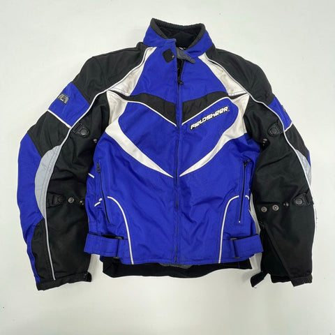 Fieldsheer Men's Motorcycle Jacket Blue Black Colorblock Padded Armored Size M