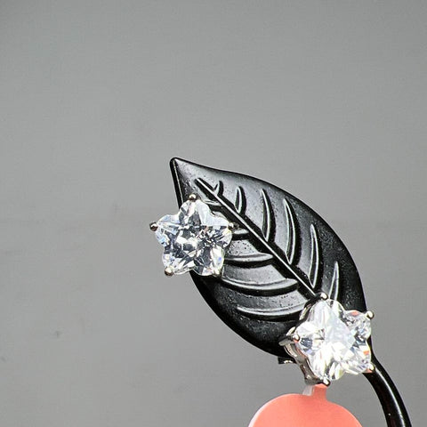 2 Pair 925 Sterling Silver Rhinestone Earrings NWT
