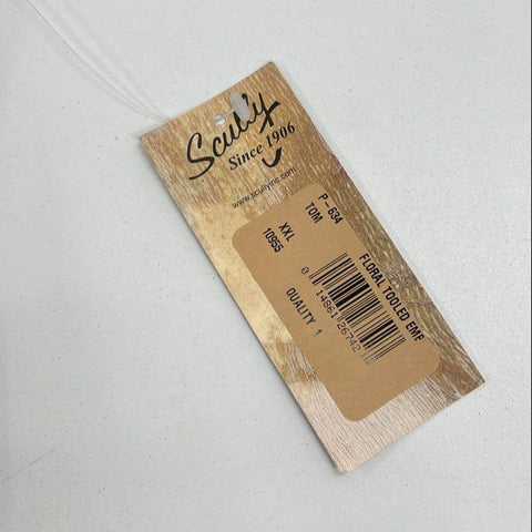 Scully Men's Western Shirt Black Red Floral Tooled Embroidered Snap XXL P-634