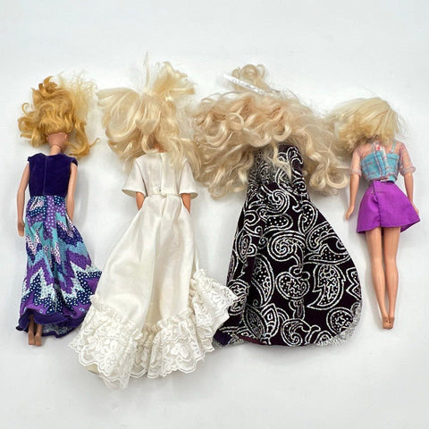 Barbie Doll Lot Mattel Fashion Dolls 4 Pieces 1990s Gowns and Outfits