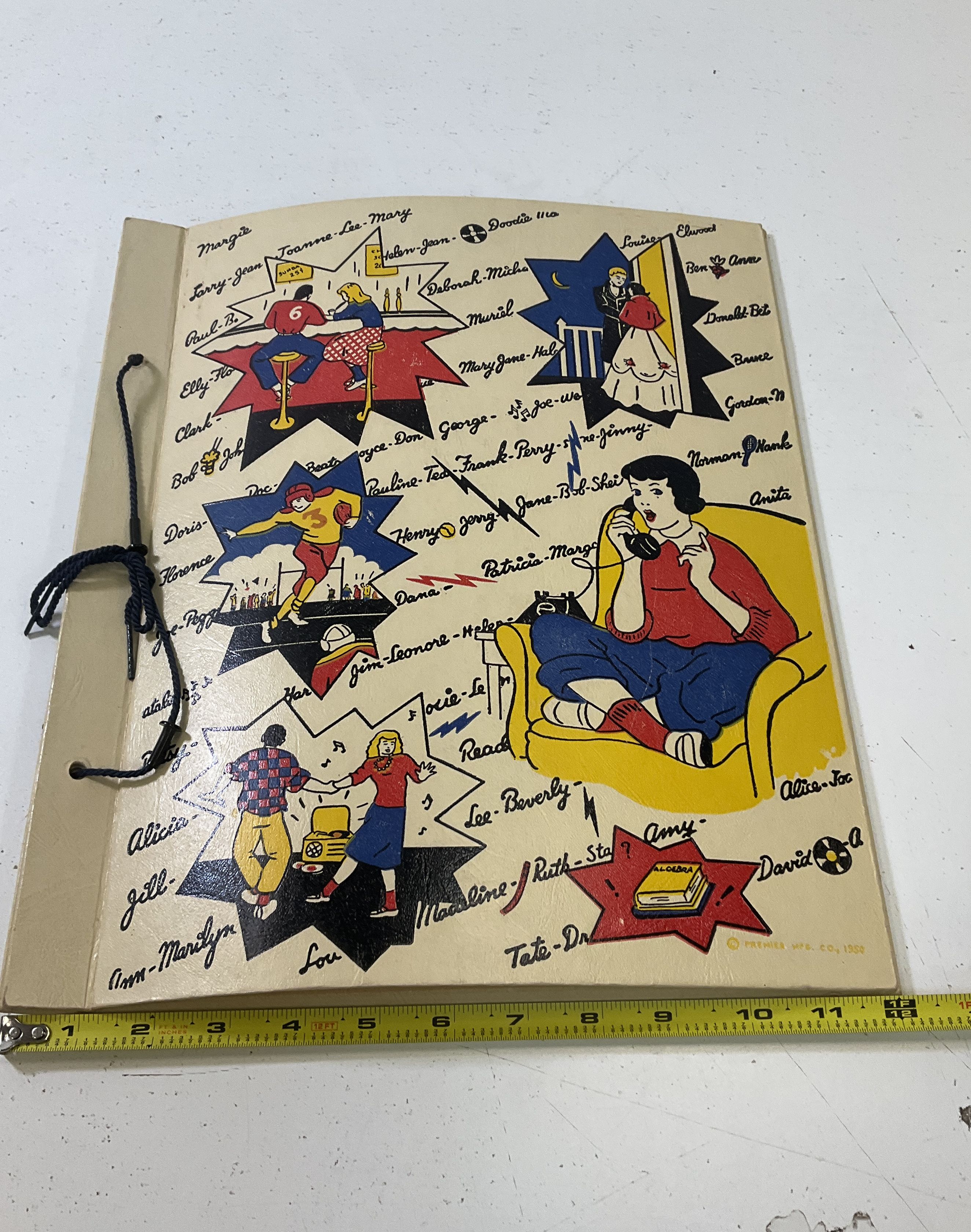 Vintage 1950s Premier Mfg Co Teenage Life Girl Talk Scrapbook Cover