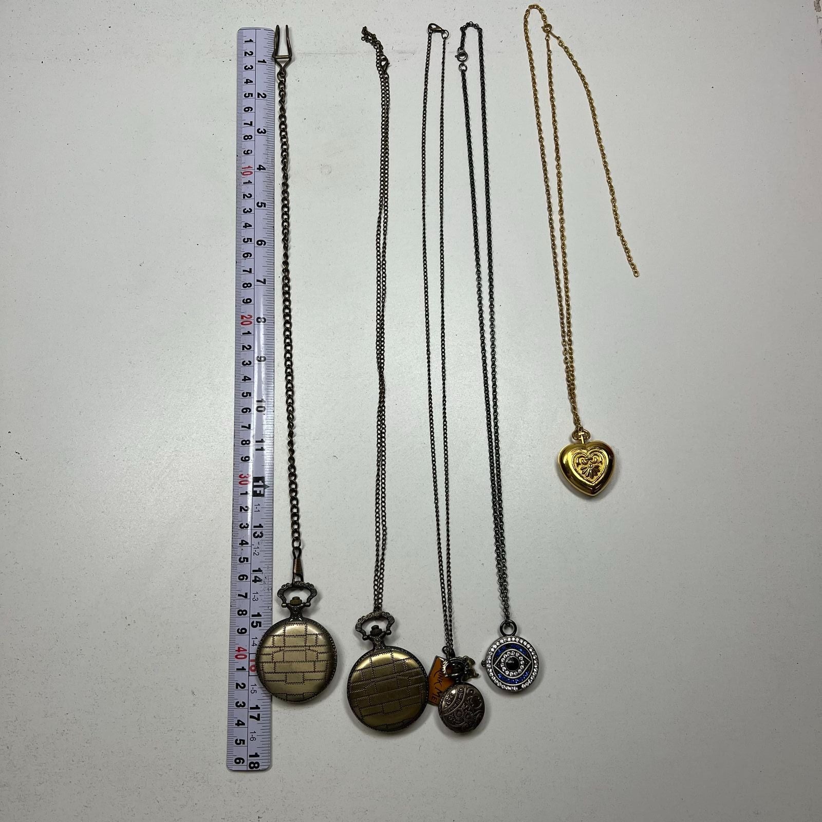 Lot of 5 Pocket Necklace Watches UNTESTED AS-IS
