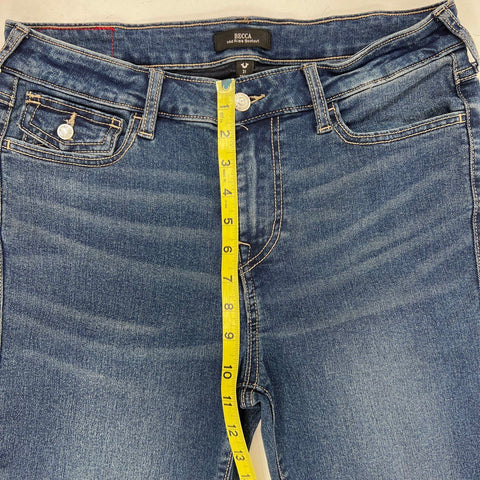 True Religion Women's Becca Mid Rise Bootcut Dark Wash Studded Jeans Size 31