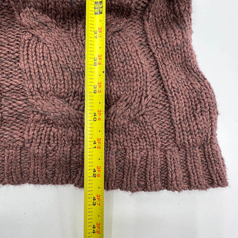 Free People Brown Cable Knit Turtleneck Sweater Tunic Dress Womens XS