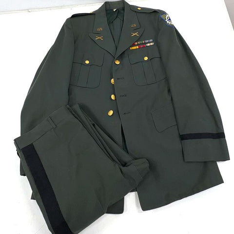 Vintage 50s US Army Green Wool Serge Dress Uniform Suit Men's 42L 36x34