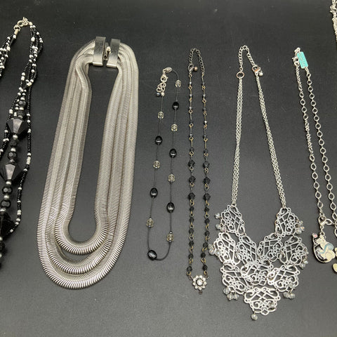 Mixed Costume Jewelry Lot 0.75 Lbs Vintage to Modern Statement Bib Necklaces