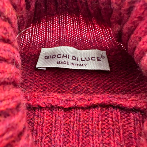 Giochi Di Luce Men's Red Merino Wool Blend Turtleneck Sweater Made in Italy