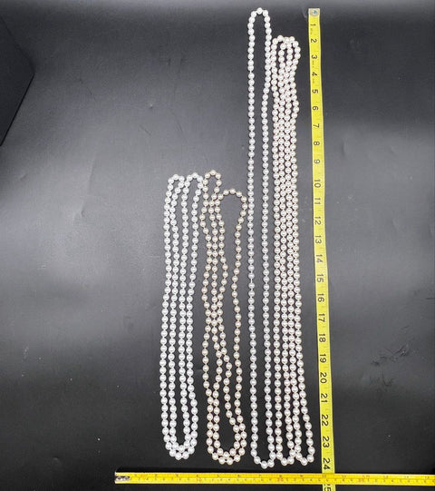 Vintage to Modern Faux Pearl Costume Jewelry Lot 1.8 Lbs Necklaces Bracelet