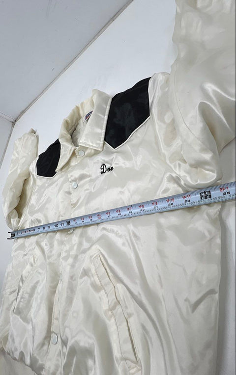 Vintage 80s United Sports Apparel Aces & Deuces Lancaster Satin Jacket Sz L