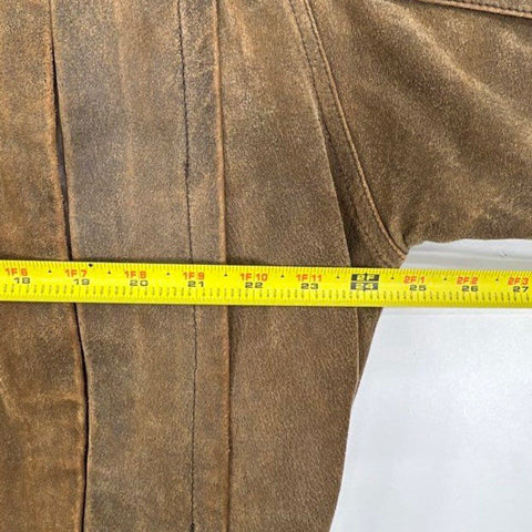 Vintage 90s Adventure Bound Suede Leather Distressed Bomber Jacket Sz L