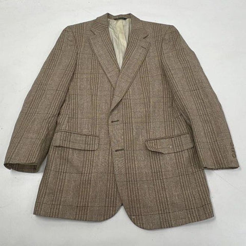 Vintage 80s Burberrys' Glen Plaid Wool Sport Coat Blazer for Woolf Brothers