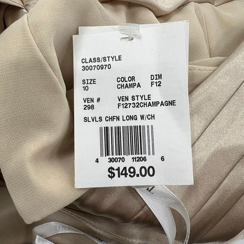 NWT David's Bridal Women's F12732 Dress Gown Champagne Bridesmaid Formal Sz 10