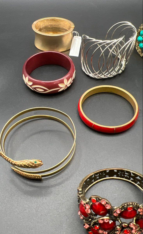 Kate Spade and Fashion Costume Jewelry Lot of 9 Bangle Cuff Snake Bracelets