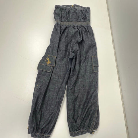 Vintage Y2K Baby Phat Women's Denim Jumpsuit Cargo Strapless Zip Sz 13
