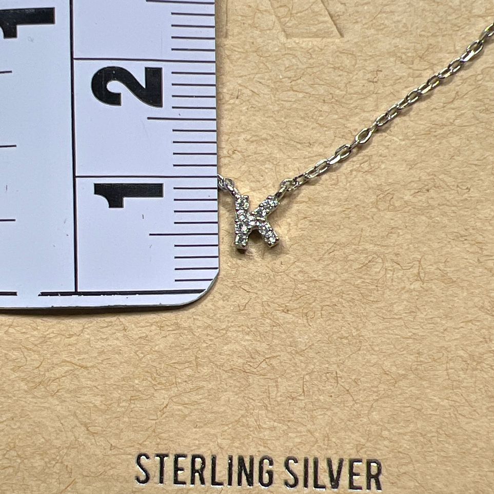 Francesca's Sterling Silver Letter K Necklace NWT