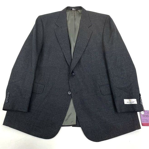 Bill Blass Men's Vintage Y2K Charcoal Heathered Wool Blazer Sport Coat 46S NWT