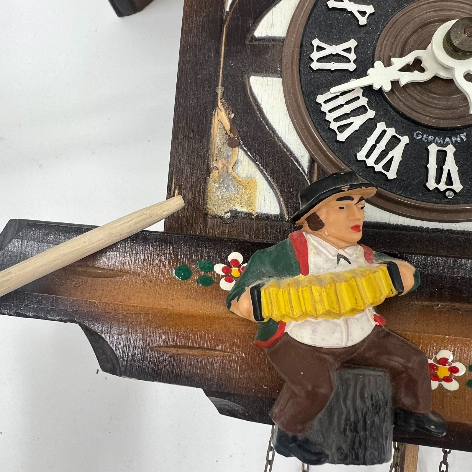 Vintage Cuckoo Musical Clock Chalet Made In Germany *Repair Needed