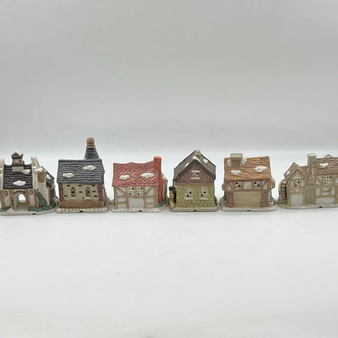 Christmas Village House Lot The Christmas Collectibles Ceramic 6pc With Box
