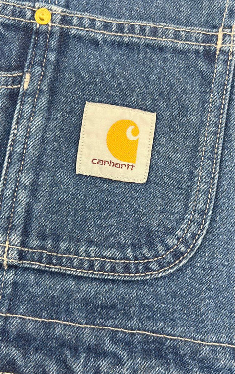 Carhartt Loose Fit Cutoff Denim Overalls Shortalls 104672 DST Sz 28x32