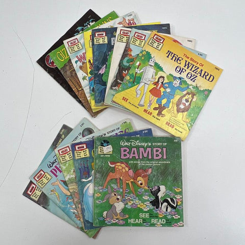 Vintage Lot 20 Disney & More Read-Along Books w/ 1 Record Bambi Gremlins