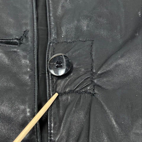 Vintage 90s Worthington Genuine Lambskin Leather Button Jacket Black Sz 1X