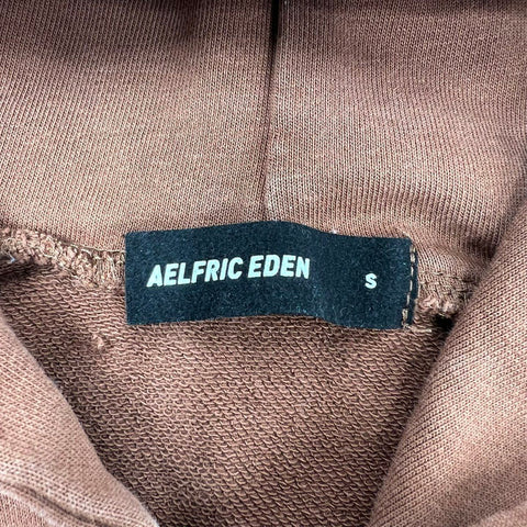 Aelfic Eden Brown Skeleton Heart Graphic Embroidered Pullover Hoodie Size S