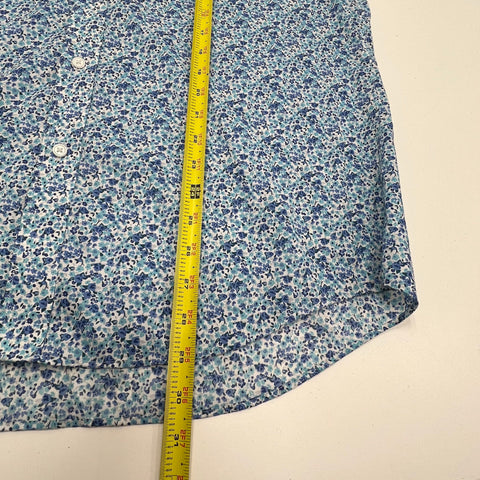 Psycho Bunny Floral Microprint Modern Fit Stretch Button Up Shirt Sz 16.5 32/33